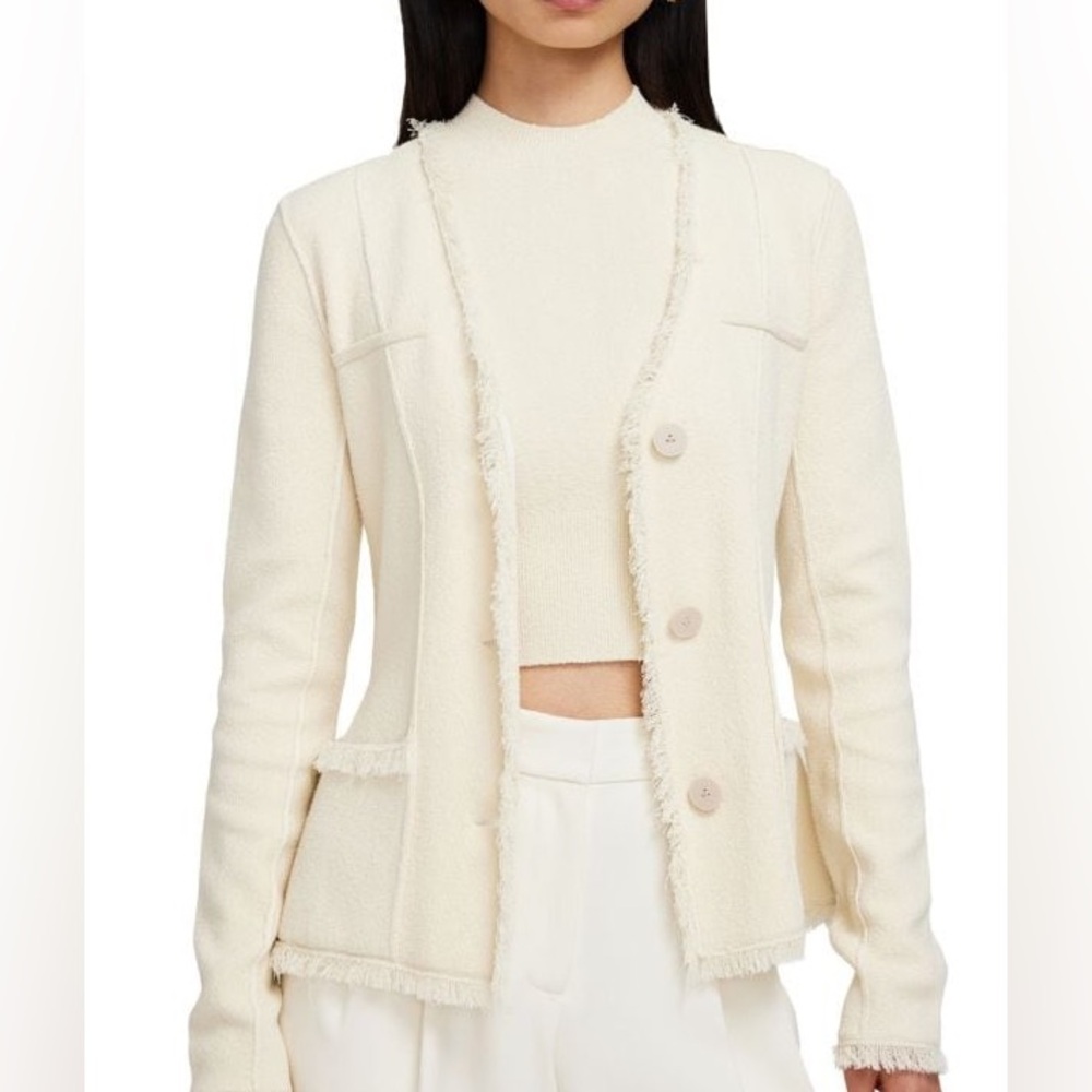 SIMKHAI Medina Fringe‎ Trim Blazer Size Small